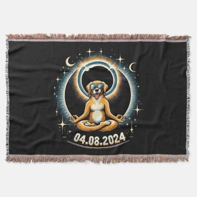 Cobertor Cachorro do Eclipse Solar de 2024 (Frente)