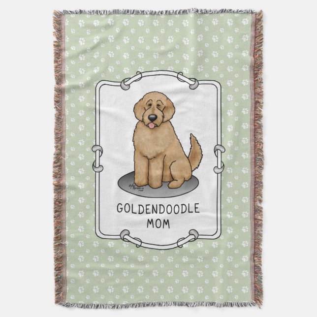 Cobertor Cachorro Mãe Doodle Mãe (ouro vermelha) Cachorro M (Frente Vertical)