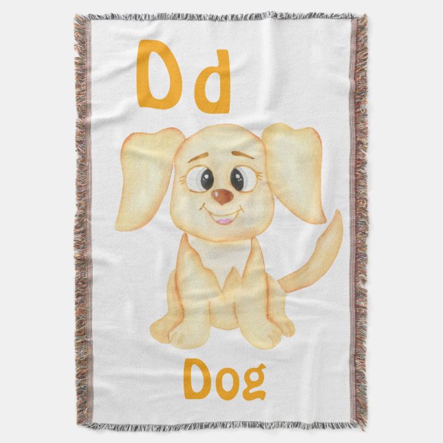 Cobertor Cachorro personalizado ABC: Letra D - Adicione seu (Frente Vertical)