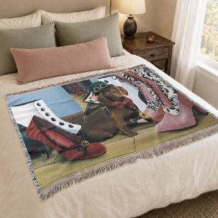Cobertor Cachorro Salsicha Dachshund Steampunk Botas Vitori