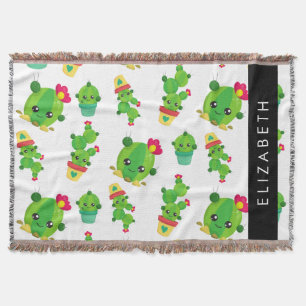 Cobertor Cactus Bonito, Padrão De Cactus, Suculente, Seu No