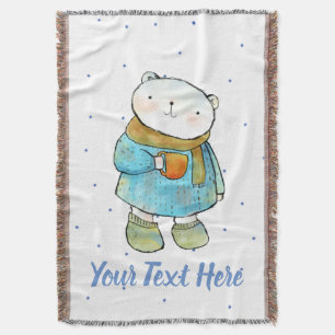 Cobertor Café Adorando Urso Polar Personalizado