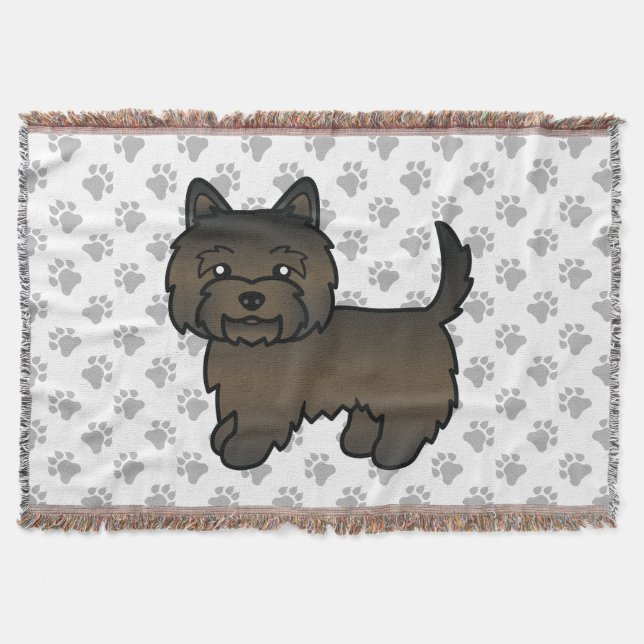 Cobertor Cairn Terrier Marrom Escuro Listrado Cachorro de D (Frente)