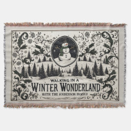 Cobertor Caminhando em uma Wonderland de inverno Snowman