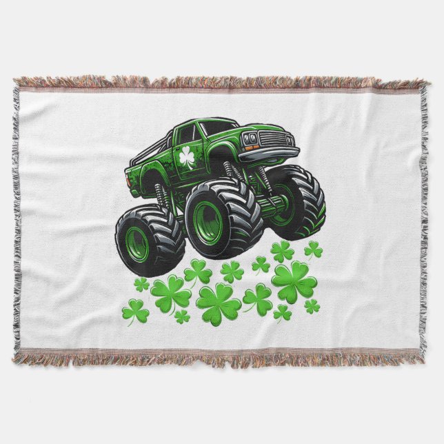 Cobertor Caminhão Monstro Dia de São Patrício Irlandês Sort (Frente)