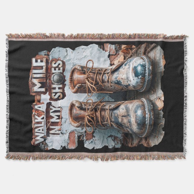 Cobertor Caminhar um monte em meus Calçados - Russo Inspira (Frente)