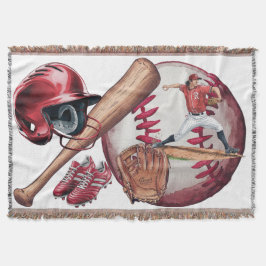 Cobertor Camisa-T básica de homens da temporada de beisebol