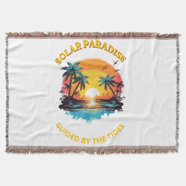 Cobertor Camiseta Retro Solar Paradise Guided by the Tides (Frente)