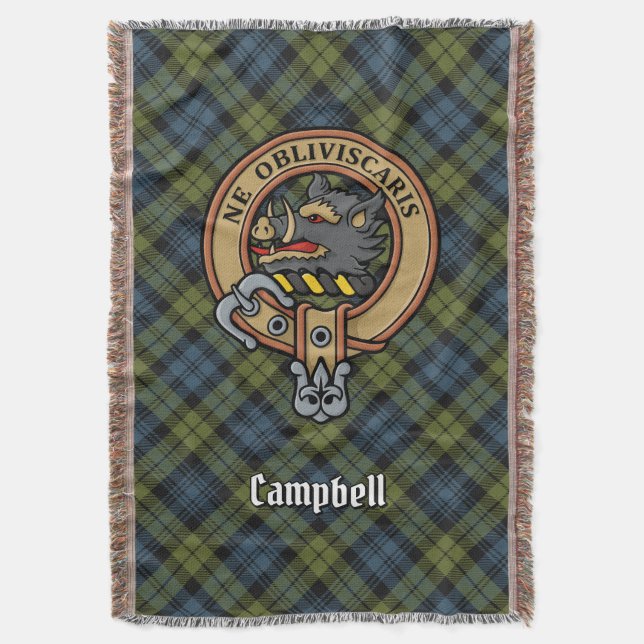 Cobertor Campbell Crest over Tartan (Frente Vertical)