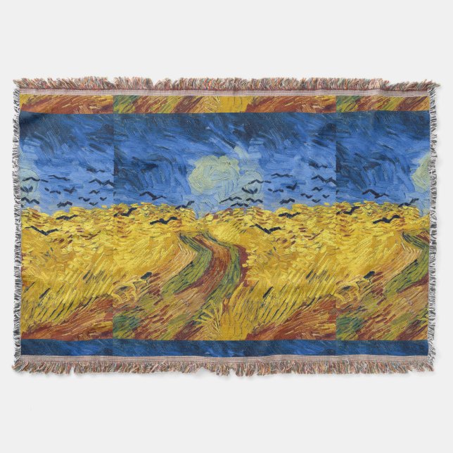 Cobertor Campos de Trigo de Van Gogh pintura impressionista (Frente)