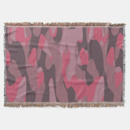 Cobertor Camuflagem abstrata rosa e malva
