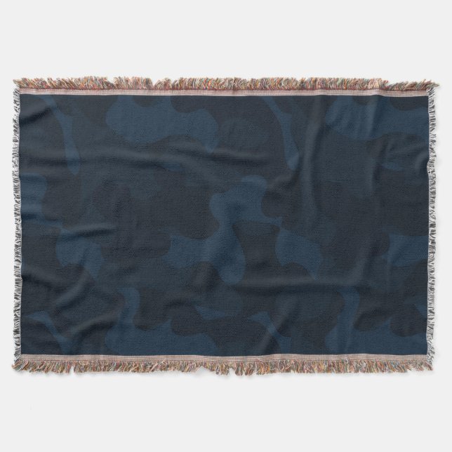 Cobertor Camuflagem Azul Escuro Abstrato (Frente)