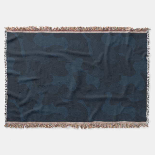Cobertor Camuflagem Azul Escuro Abstrato (Frente)