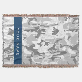 Cobertor Camuflagem Cinza Neve de Inverno Personalize seu n
