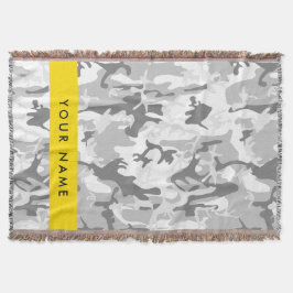 Cobertor Camuflagem Cinza Neve de Inverno Personalize seu n