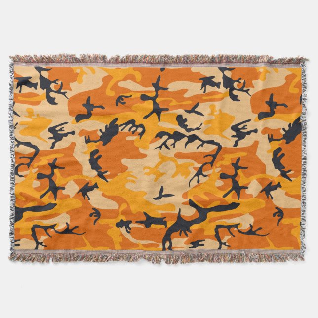 Cobertor Camuflagem Laranja, Militar, Exército (Frente)