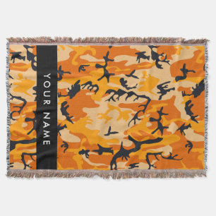 Cobertor Camuflagem Laranja Personalize seu nome