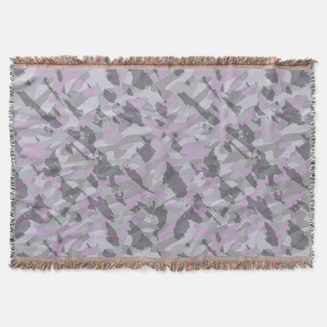 Cobertor Camuflagem roxa abstrata (Frente)