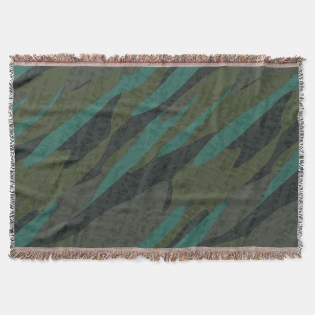 Cobertor Camuflagem Verde Abstrato (Frente)