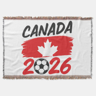 Cobertor Canadá 2026 Design de Fã de Futebol com Folha de B