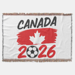 Cobertor Canada 2026 Soccer Fan Design with Maple Leaf