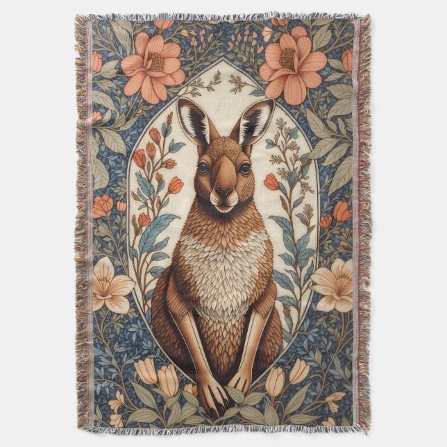 Cobertor Canguru Elegante Inspirado em William Morris  (Frente Vertical)
