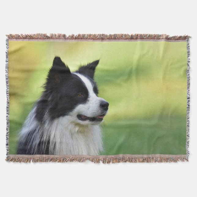 Cobertor Cão Border Collie Preto e Branco (Frente)
