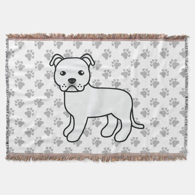 Cobertor Cão Bull Terrier Staffordshire Inglês Branco (Frente)