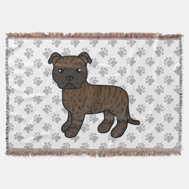 Cobertor Cão Bull Terrier Staffordshire Inglês Brindle (Frente)