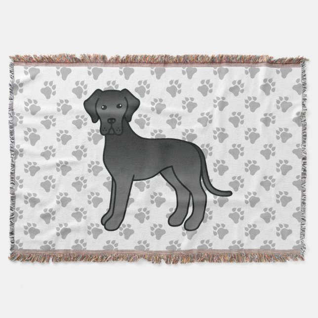 Cobertor Cão de desenho animado fofo da raça Great Dane pre (Frente)