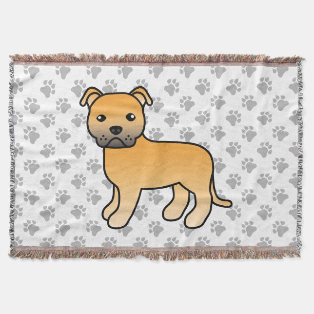 Cobertor Cão de raça Bull Terrier Staffordshire Inglês cor  (Frente)