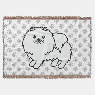 Cobertor Cão e patas brancas Pomeranianas