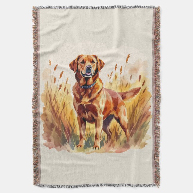 Cobertor Cão Retriever Labrador Vermelho Raposa (Frente Vertical)