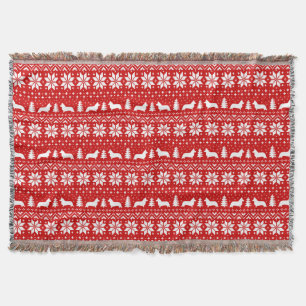 Cobertor Cardigan Welsh Corgi Silhouettes Padrão de Natal