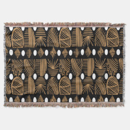 Cobertor Caribe Tribal Mudclose: Preto, Branco, Dourado