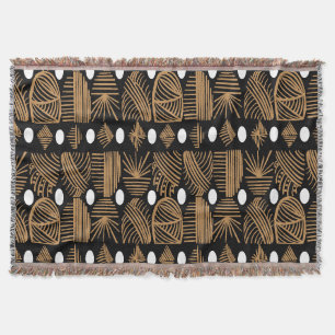 Cobertor Caribe Tribal Mudclose: Preto, Branco, Dourado