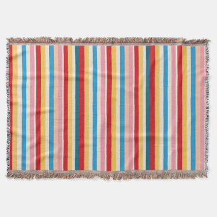Cobertor Carnaval Arco-Íris Vintage ListrasRetro Multicolor