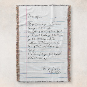 Cobertor Carta Manuscrita Personalizada Mensagem de Amor M