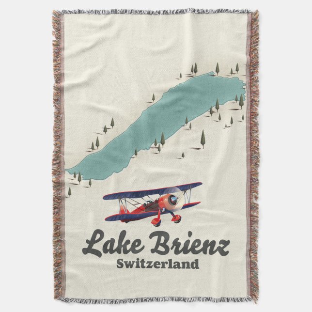 Cobertor Cartaz do mapa do Lago de Brienz Suíça (Frente Vertical)
