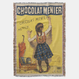 Cobertor Cartaz Francês Vintage Chocolat Menier Arte Bouiss