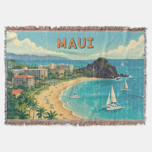 Cobertor Cartazes de Viagens Havaianos Antigos - Maui