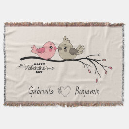 Cobertor Cartoon Bonito Aves no Dia do Namorados