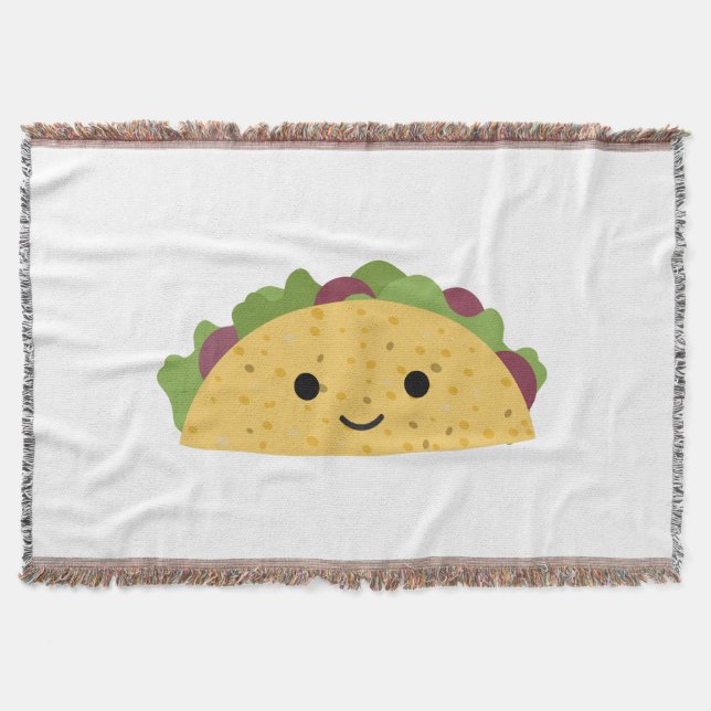 Cobertor Cartoon Fantástico Kawaii Sorrindo Taco (Frente)