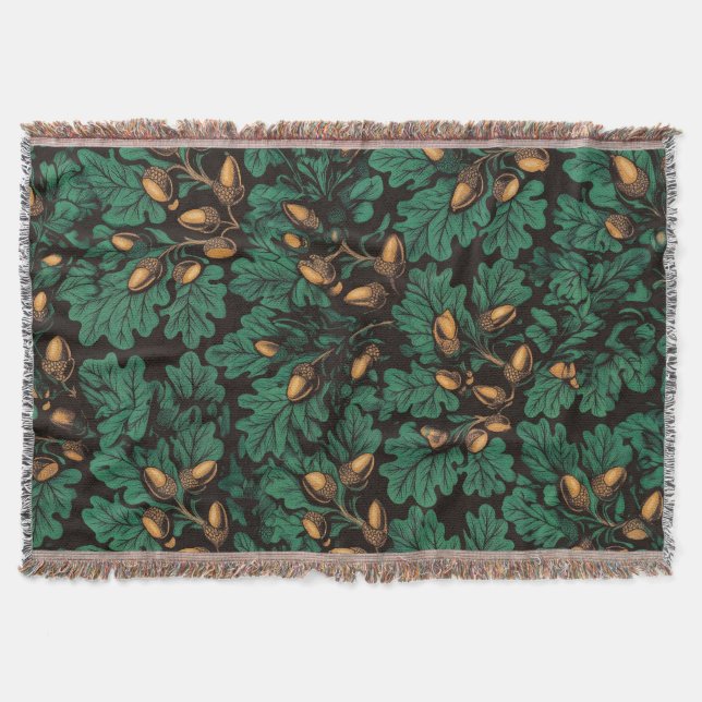 Cobertor Carvalhos Antiquados com Malachite  (Frente)