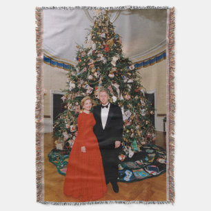 Cobertor Casa Branca de Natal Bill & Hillary Clinton