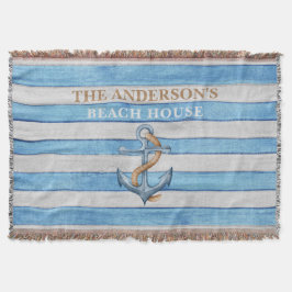 Cobertor Casa de Praia da Família Stripes Náuticas de Madei