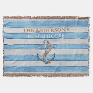 Cobertor Casa de Praia da Família Stripes Náuticas de Madei