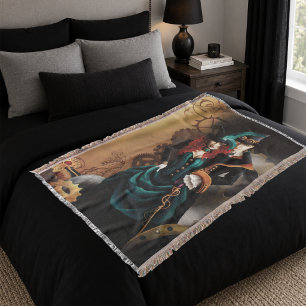 Cobertor Casal Elegante Steampunk Vitoriano Romance