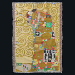 Cobertor Casal Gustav Klimt Realização Nouveau<br><div class="desc">Gustav Klimt,  Realização 1910-1911 Casal Art Nouveau com o design espiralado característico de Klimt e bela pintura dourada.</div>