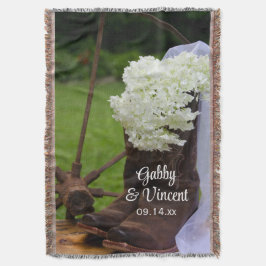 Cobertor Casamento Rustic Hydrangea e Cowboy Boots Western